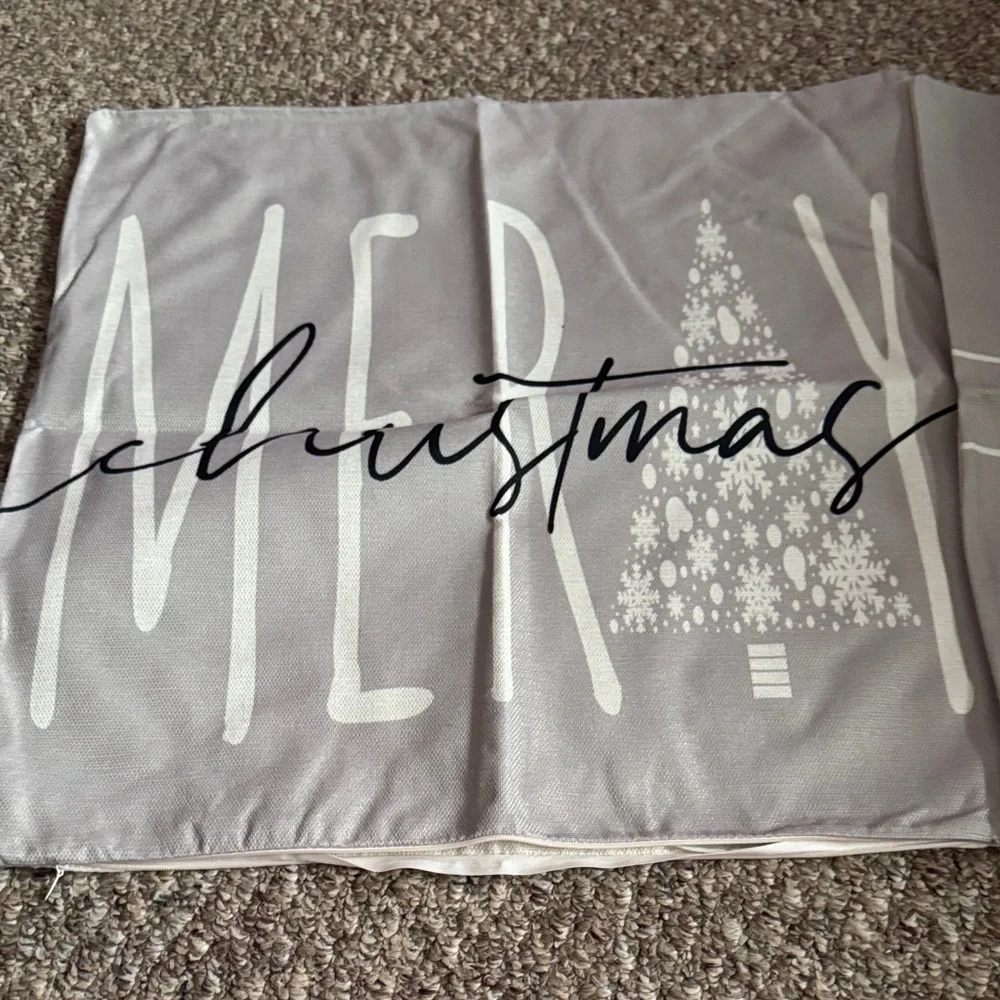 Gray Holiday Pillow Covers Set big pillows 22in by 22